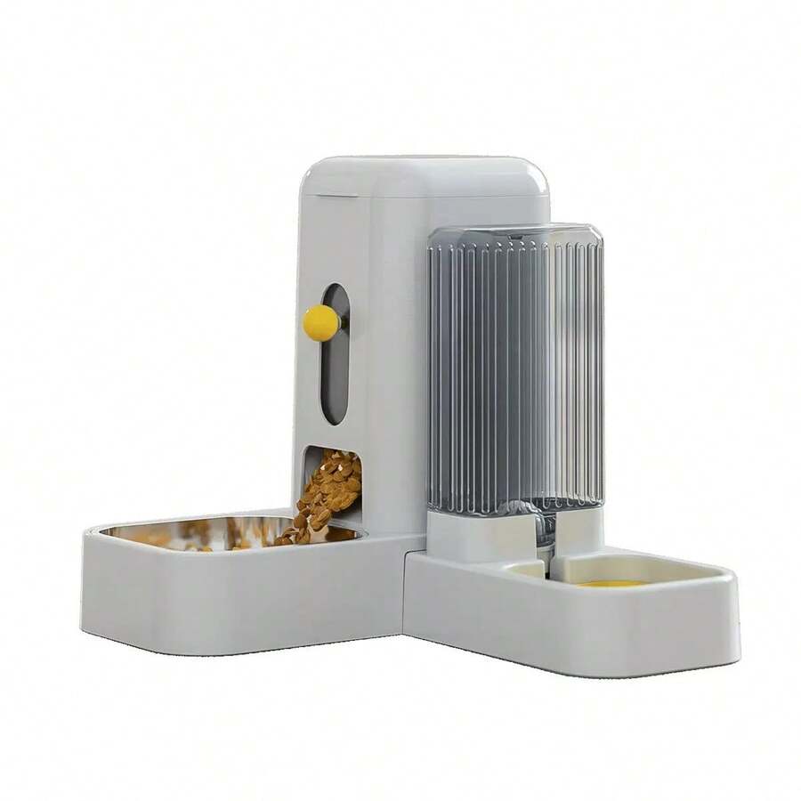 2-in-1 automatic pet food and water bowl set made of PP plastic for cats and small dogs