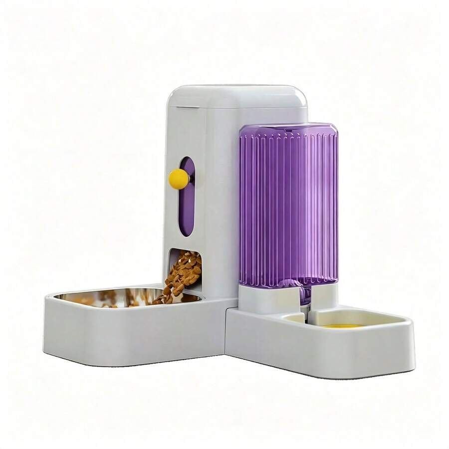 2-in-1 automatic pet food and water bowl set made of PP plastic for cats and small dogs