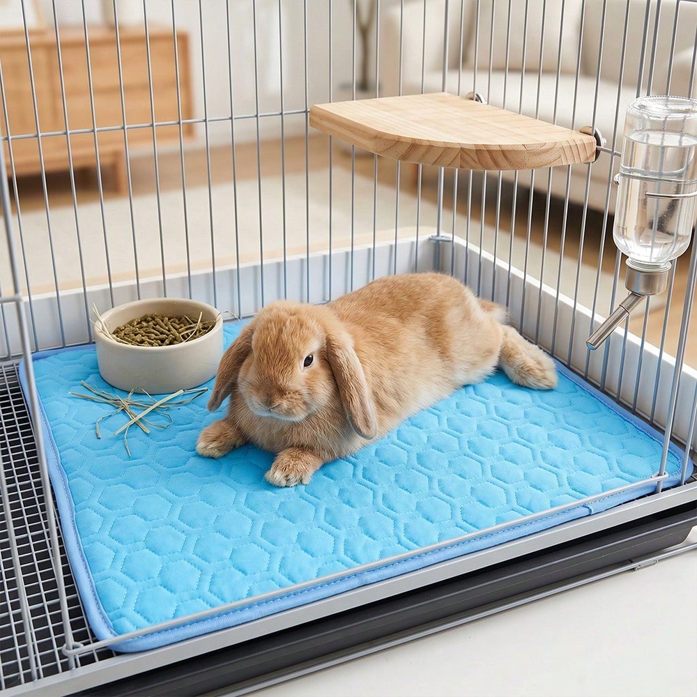 1pc Small Pet Cooling Mat, Hamster & Rabbit Sleep Pad, Pet Bed Mat With Cooling Effect For Summer, Non-Slip Cage Pad Suitable For Cats, Dogs & Small Pets, Indoor Cooling