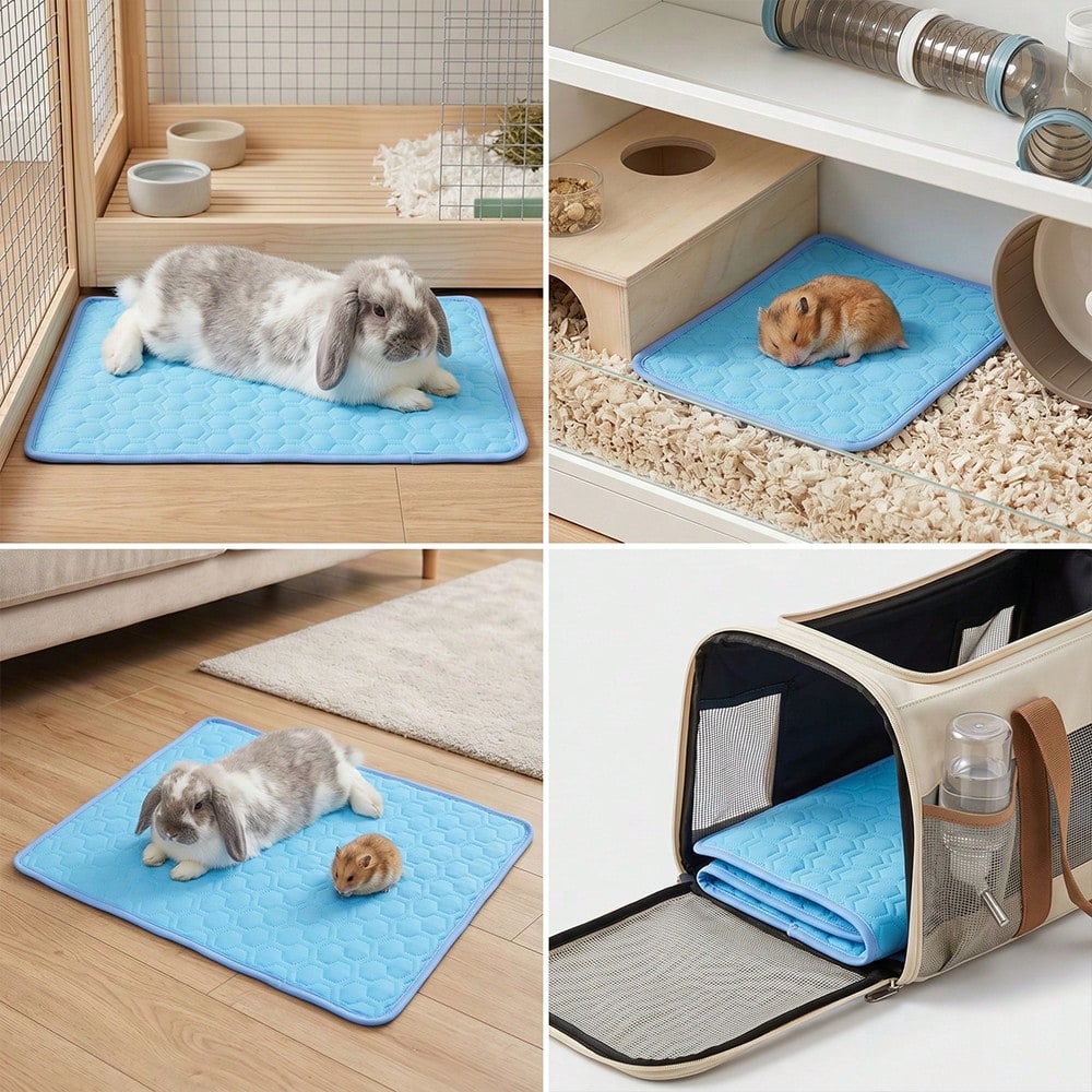 1pc Small Pet Cooling Mat, Hamster & Rabbit Sleep Pad, Pet Bed Mat With Cooling Effect For Summer, Non-Slip Cage Pad Suitable For Cats, Dogs & Small Pets, Indoor Cooling