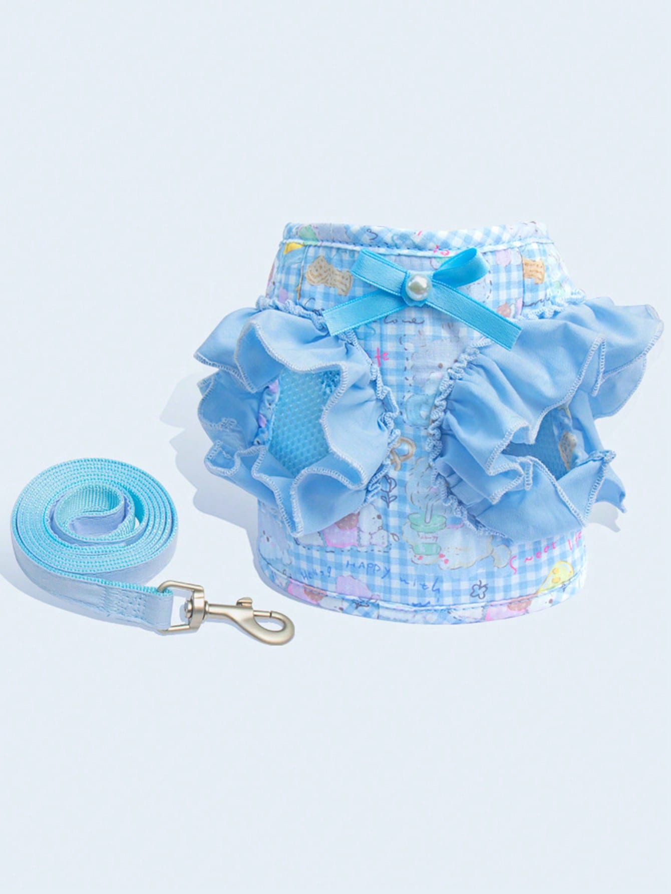 Multicolor polyester cat harness and leash set in an escape proof vest style for outdoor walking, suitable for cats and dogs