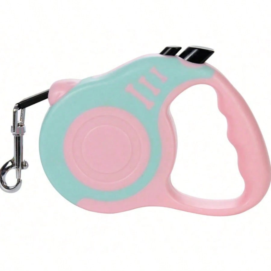 Multicolor bone-shaped retractable pet leash made from ABS for cats and dogs