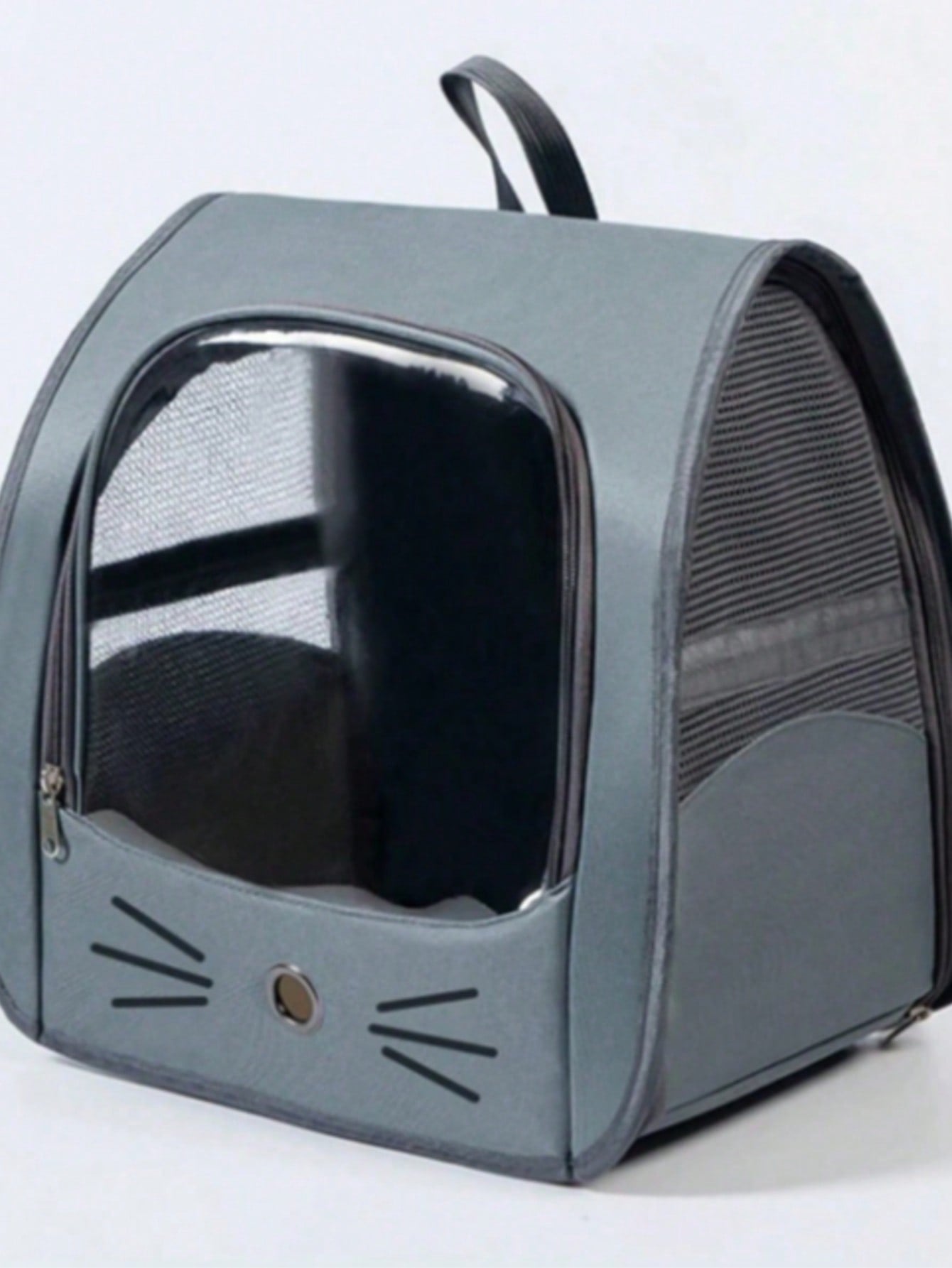 Oxford Canvas Transparent Breathable Pet Backpack, Suitable For Small Dogs And Cats Weighing No More Than 5.5 Kg, Can Be Used As A Backpack, Crossbody Bag, Or Handbag, Large Capacity Portable Pet Travel Bag