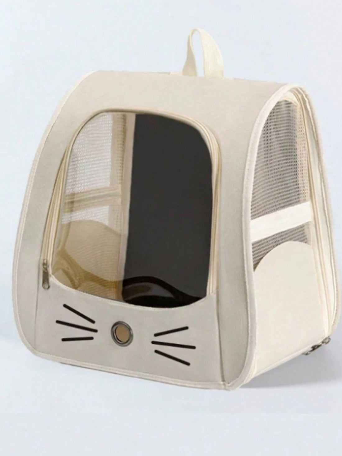 Oxford Canvas Transparent Breathable Pet Backpack, Suitable For Small Dogs And Cats Weighing No More Than 5.5 Kg, Can Be Used As A Backpack, Crossbody Bag, Or Handbag, Large Capacity Portable Pet Travel Bag