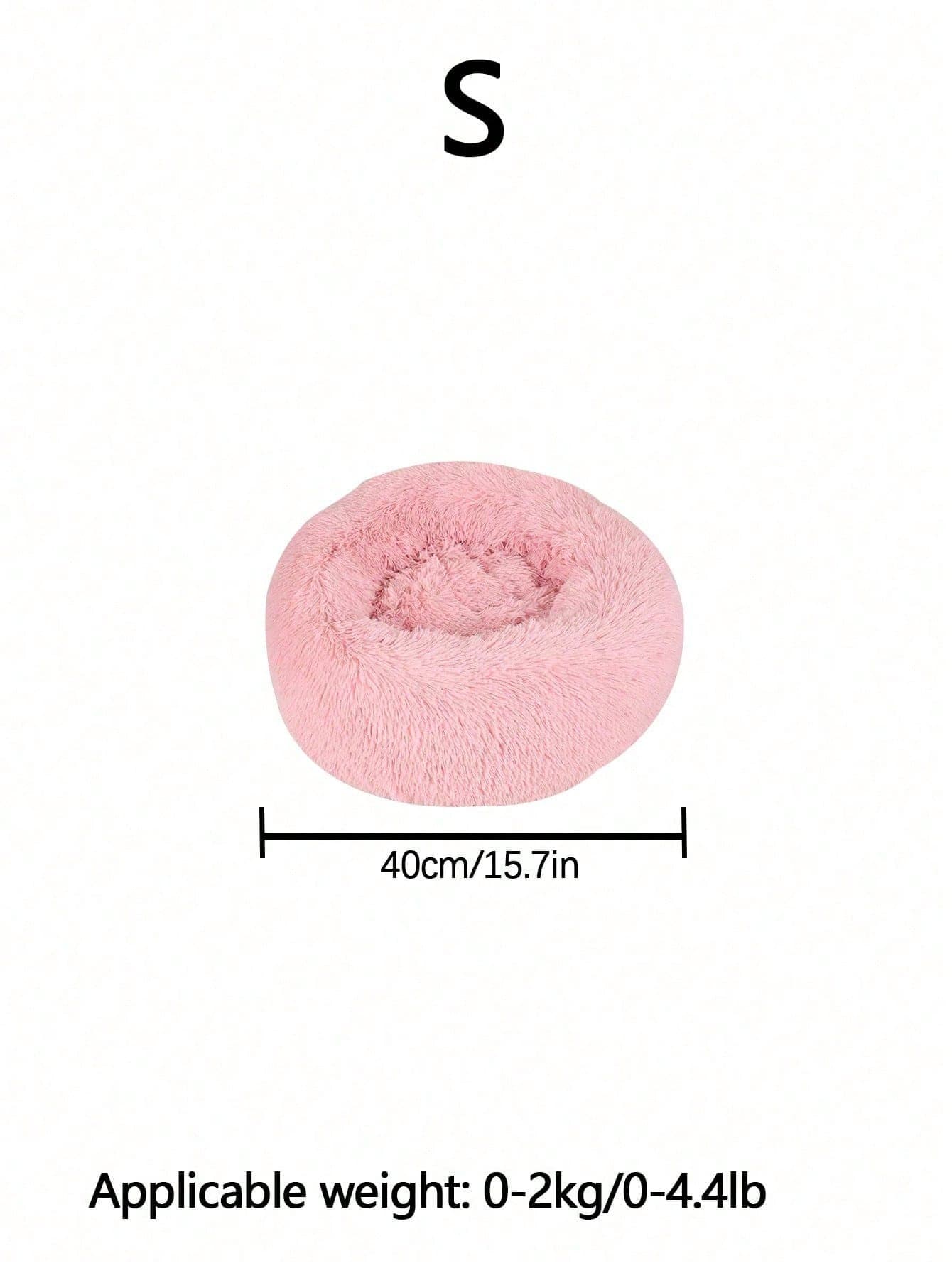 Pink round soft pet bed nest for indoor cats and small to medium dogs