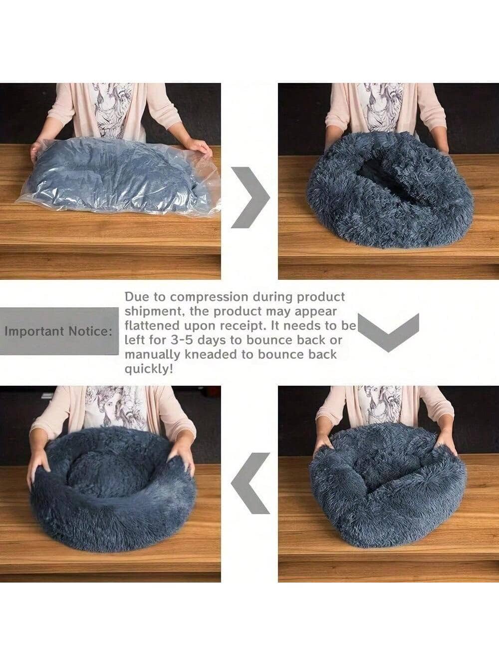 Pink round soft pet bed nest for indoor cats and small to medium dogs