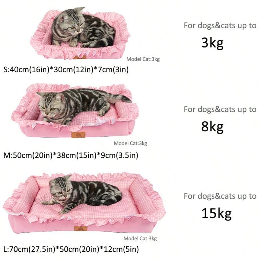 Soft purple plaid colorblock pet sleeping mat cushion for cats and dogs.