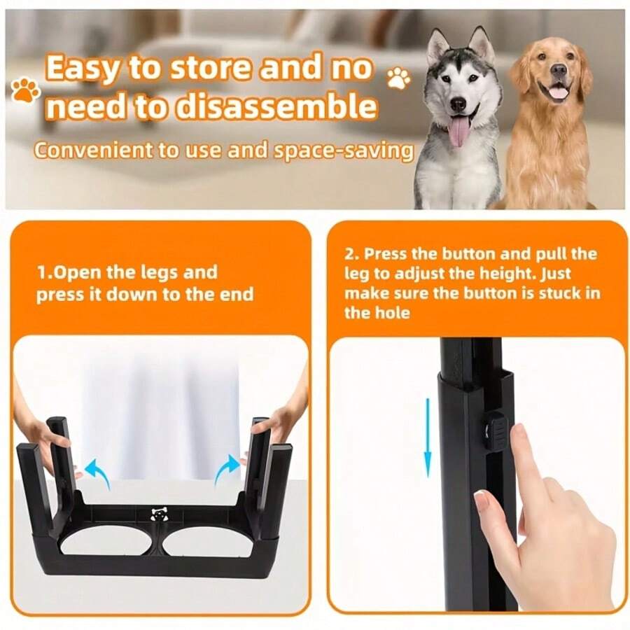 Stainless steel elevated dog bowls with an adjustable height anti-slip raised feeder stand for large dogs.