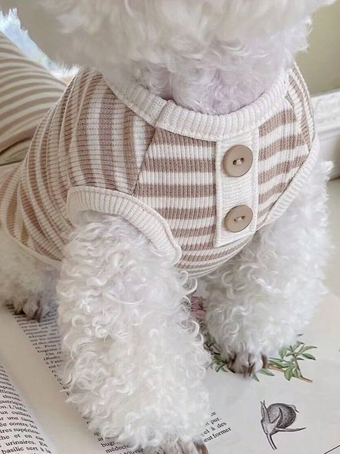 1PC Minimalist Striped Knit Pet Vest, Spring Summer Two-Leg Clothes For Small Medium Dogs Cats Teddy Bichon