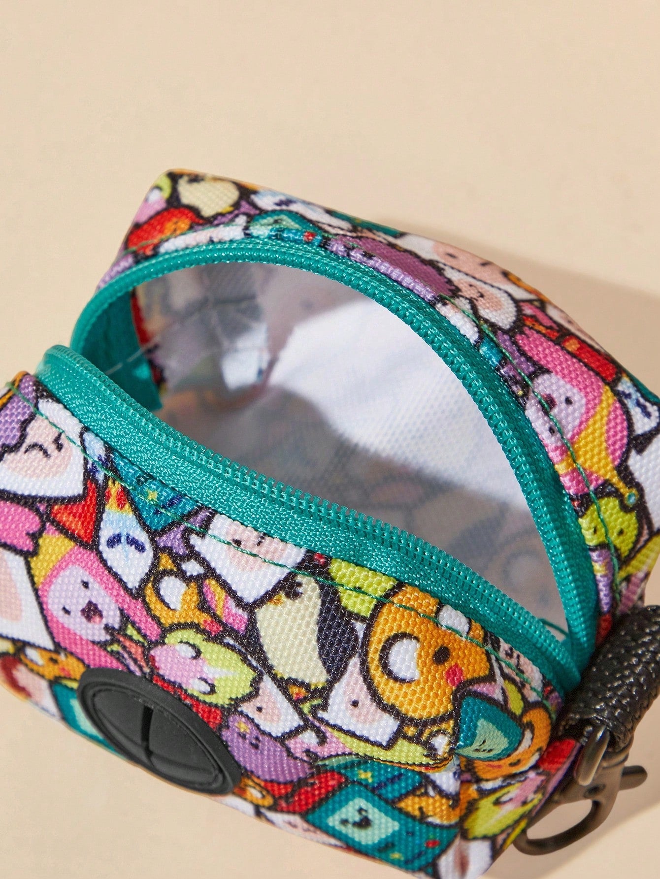 Multicolor cartoon pattern pet collar and leash set with adjustable polyester straps and portable storage bag for cats and dogs