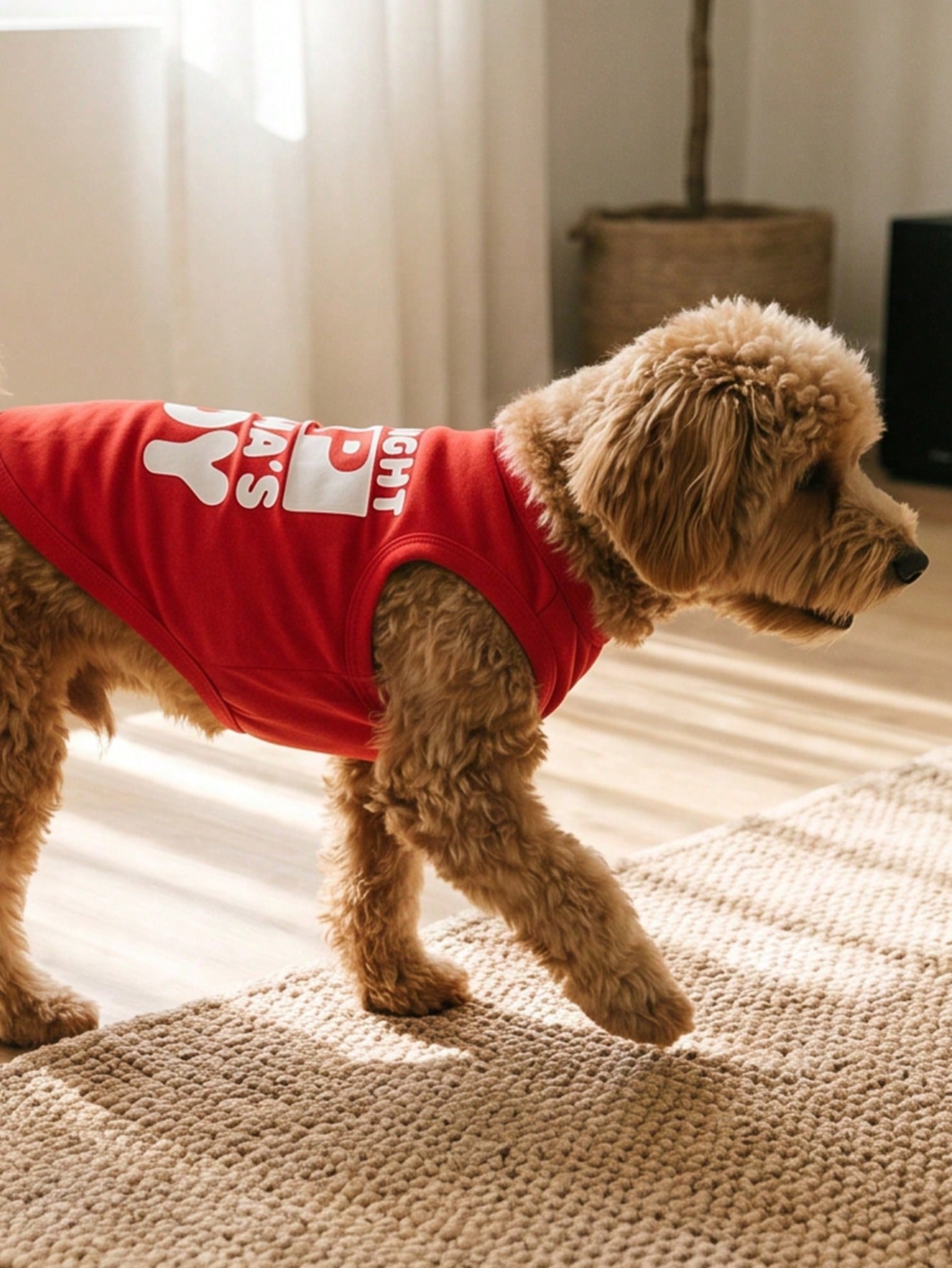 1pc "Mama's Boy" Slogan Graphic Pet Vest, Flea Repellent, Anti-Shedding, Insulation, Breathable For Small/Medium Dogs & Cats, Indoor/Outdoor Use