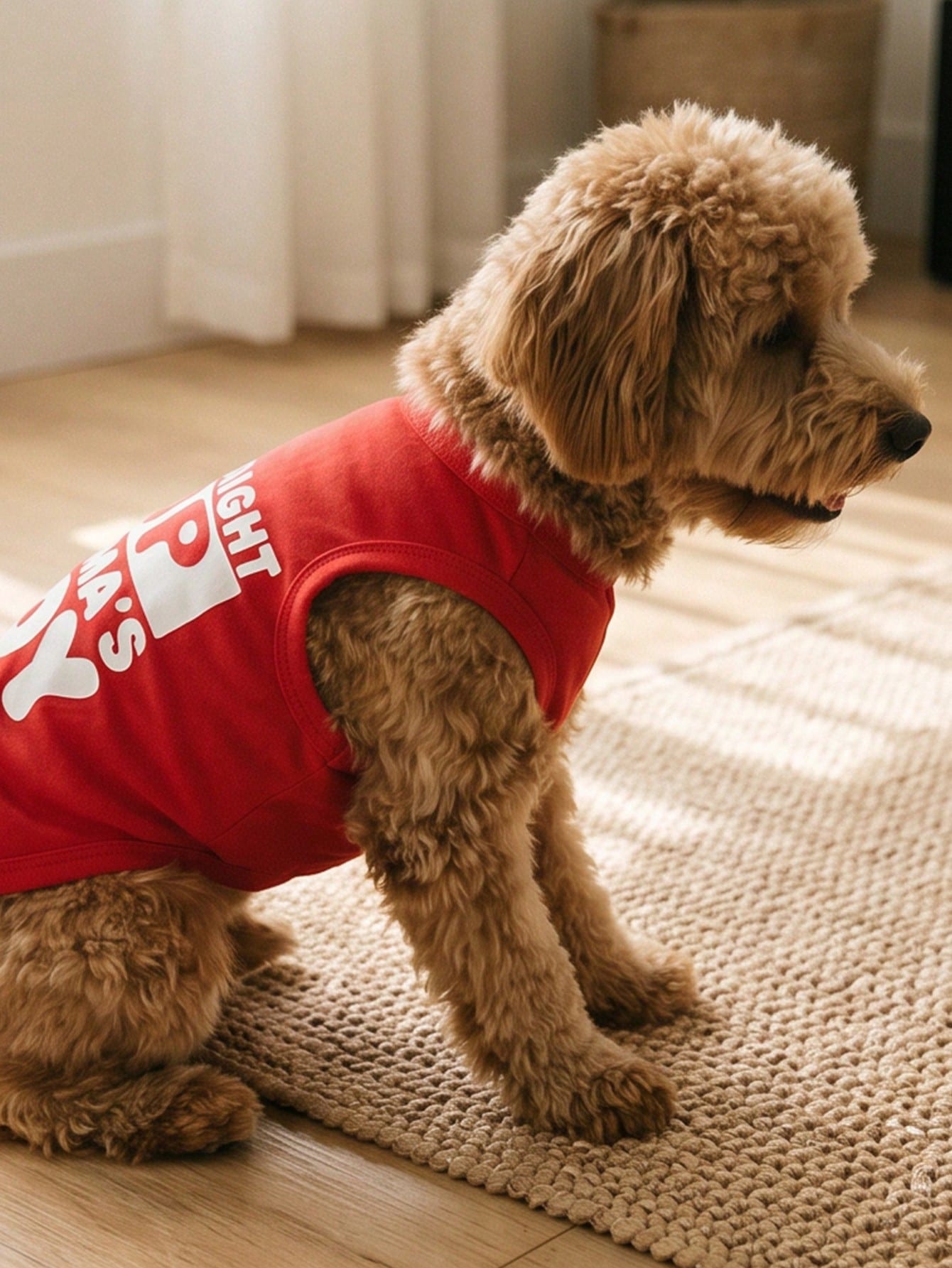 1pc "Mama's Boy" Slogan Graphic Pet Vest, Flea Repellent, Anti-Shedding, Insulation, Breathable For Small/Medium Dogs & Cats, Indoor/Outdoor Use
