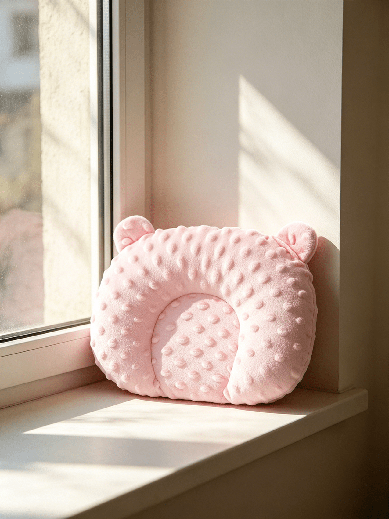 Multicolor small round bean plush pet pillow made of soft polyester for small animals, cats, and dogs.