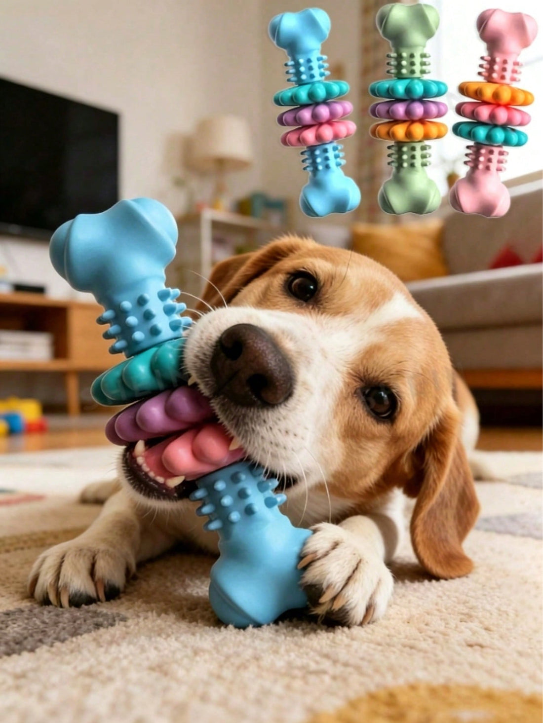 1pc Multi-Color Dog Toothbrush Toy, Interactive Cleaning Chew Toy Helps Clean Teeth, Suitable For Training Small To Medium Dogs, Relieve Boredom And Prevent, Dog Supplies, Puppy Supplies, Dog Accessories, Dog Toys, Puppy Supplies, Puppy Games