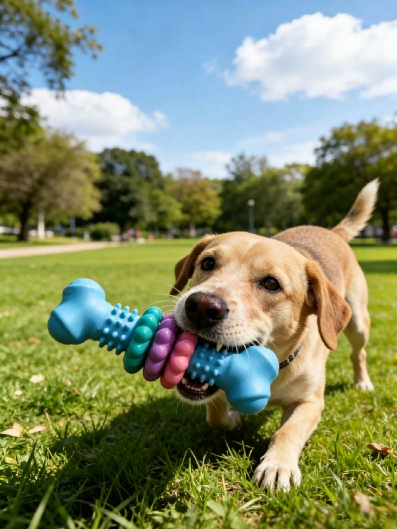 1pc Multi-Color Dog Toothbrush Toy, Interactive Cleaning Chew Toy Helps Clean Teeth, Suitable For Training Small To Medium Dogs, Relieve Boredom And Prevent, Dog Supplies, Puppy Supplies, Dog Accessories, Dog Toys, Puppy Supplies, Puppy Games