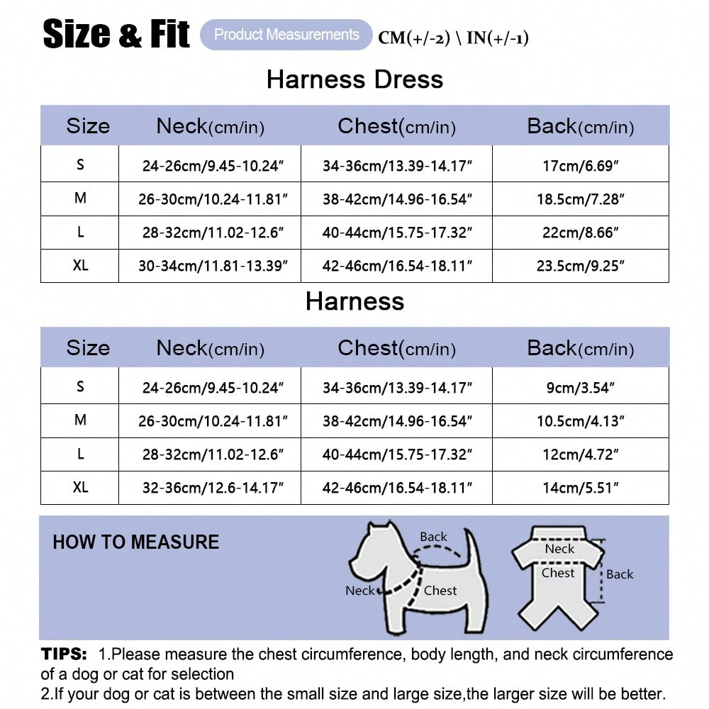 Multicolor plaid polyester dog harness and leash set with bow and ruffle design for small dogs, featuring a breathable chest strap for walking.