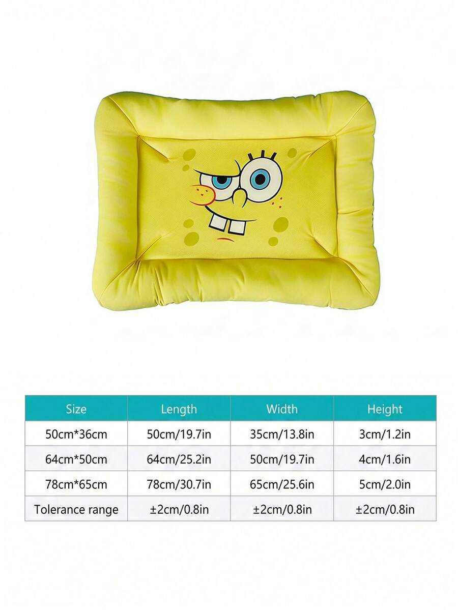 Yellow SpongeBob SquarePants memory foam pet nest bed for cats and dogs
