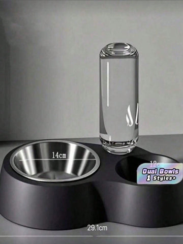 2-In-1 Stainless Steel Pet Food & Water Bowl, Suitable For Small/Medium Cats, Dogs, Rabbits And Other Pets