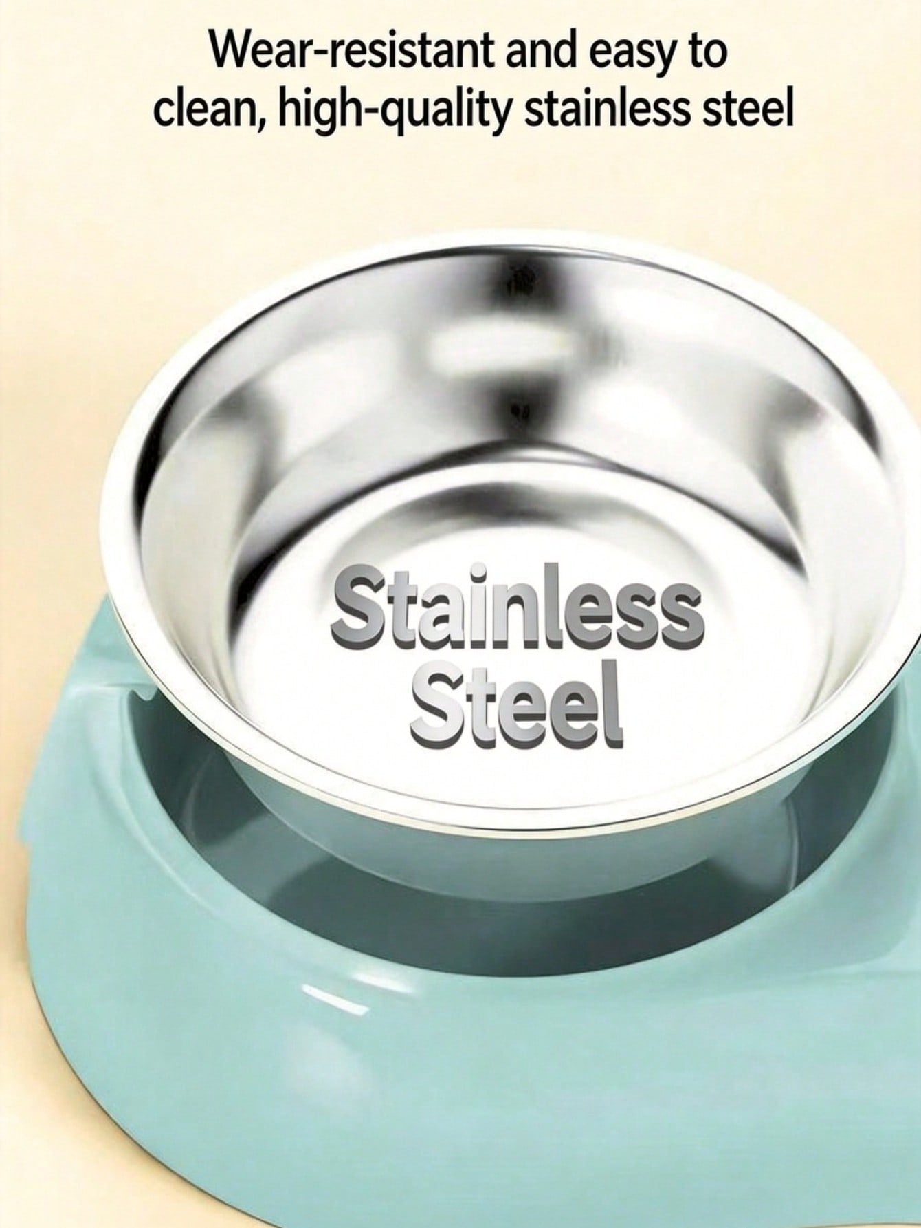 2-In-1 Stainless Steel Pet Food & Water Bowl, Suitable For Small/Medium Cats, Dogs, Rabbits And Other Pets