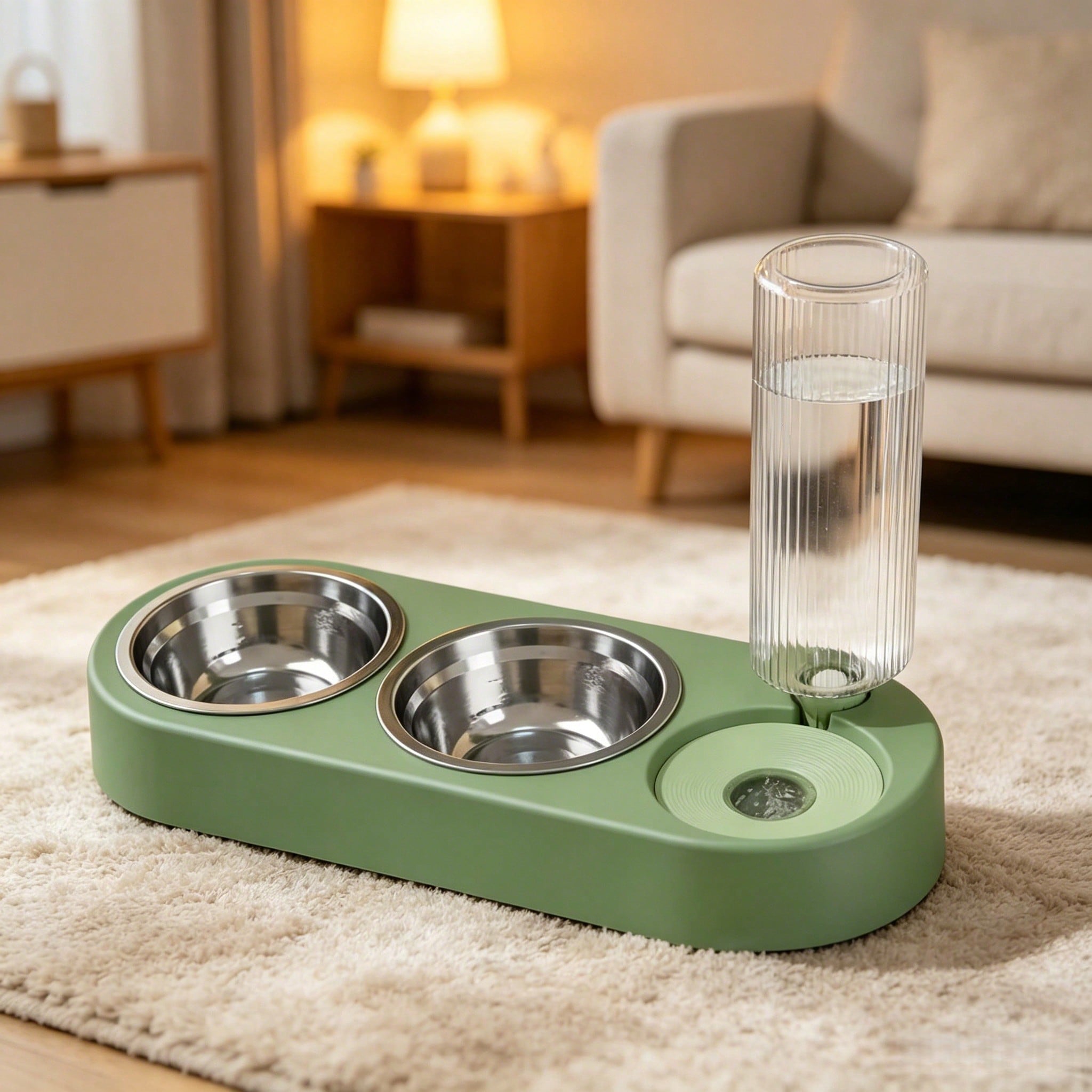 2-In-1 Stainless Steel Pet Food & Water Bowl, Suitable For Small/Medium Cats, Dogs, Rabbits And Other Pets