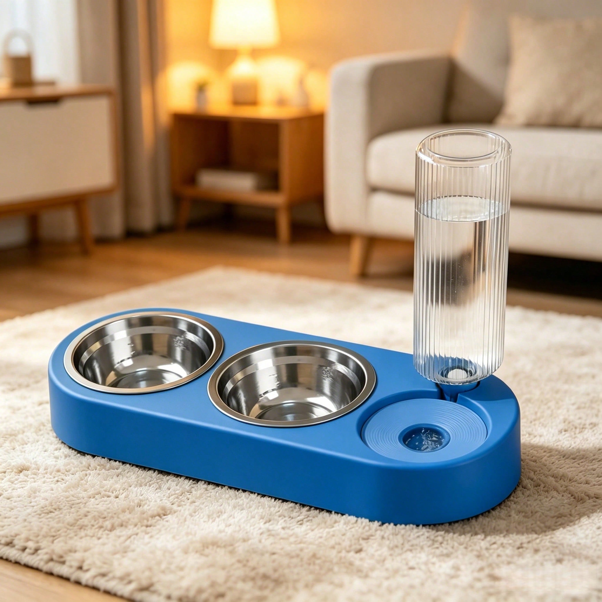 2-In-1 Stainless Steel Pet Food & Water Bowl, Suitable For Small/Medium Cats, Dogs, Rabbits And Other Pets