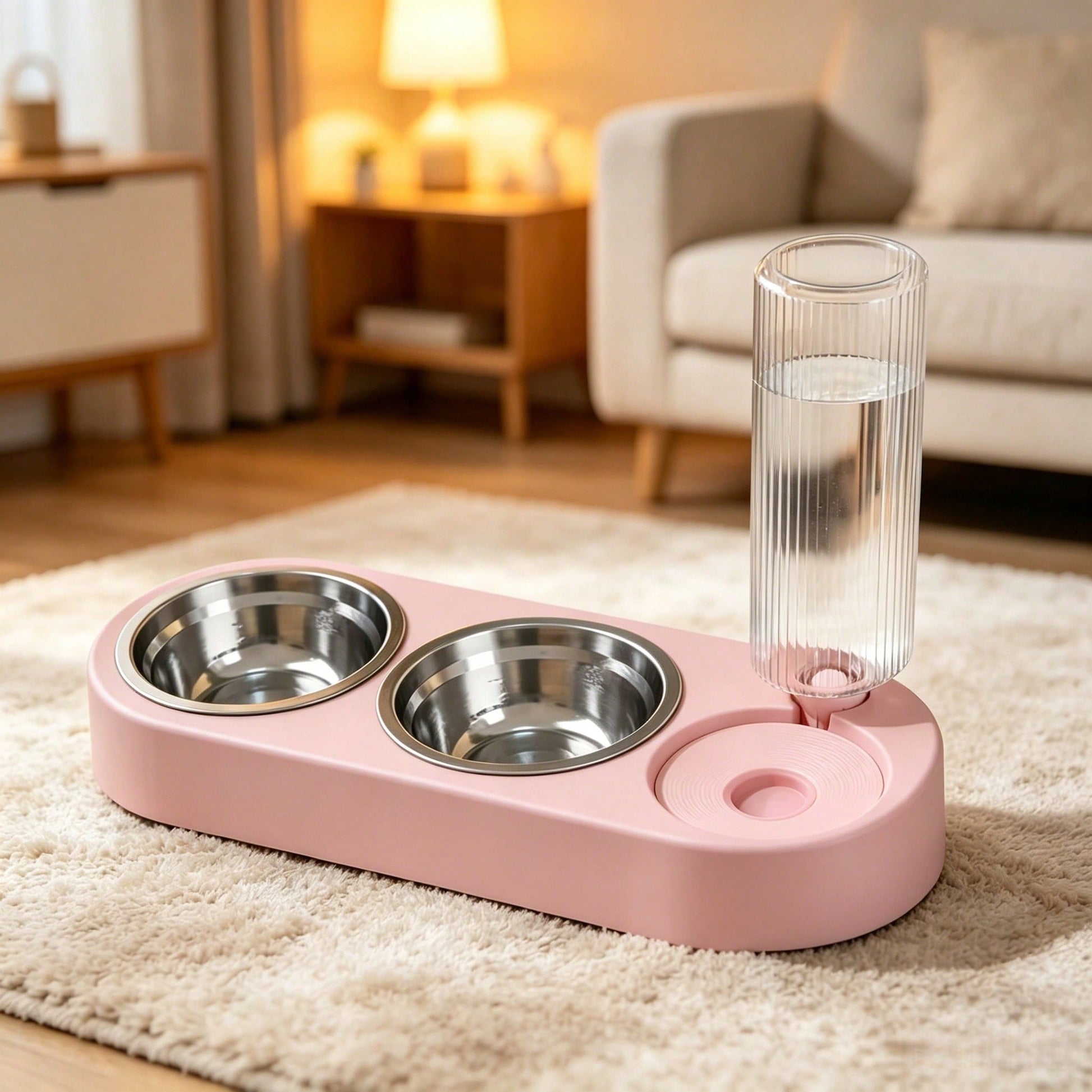 2-In-1 Stainless Steel Pet Food & Water Bowl, Suitable For Small/Medium Cats, Dogs, Rabbits And Other Pets