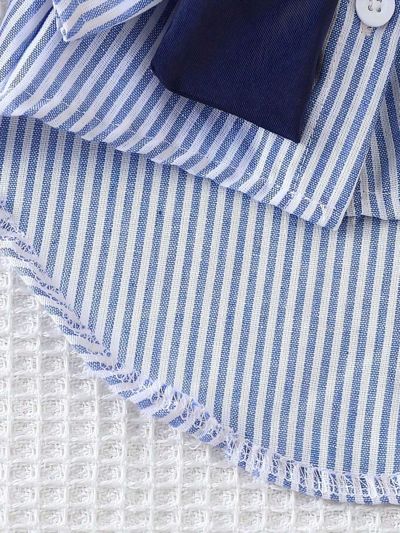 Striped Pet Shirt With Detachable Solid Color Scarf For Cats And Dogs, Soft Breathable Clothing For Daily Wear