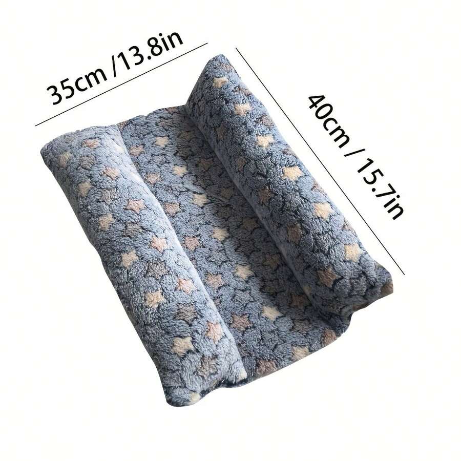 Navy blue soft plush wrap-around pet bed with raised edges for rabbits and small animals.