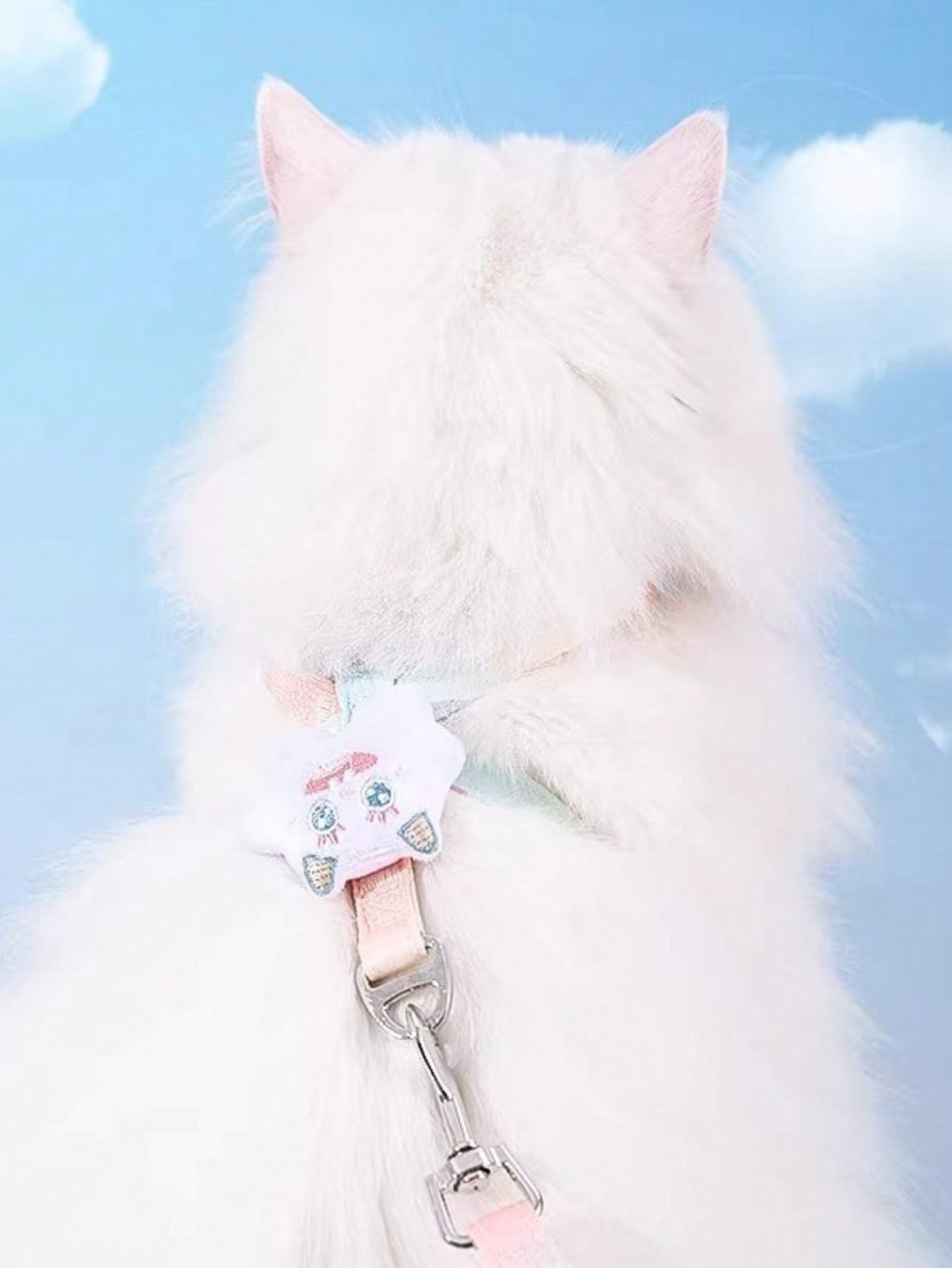 Multicolor polyester cat harness and leash set with bow-knot chest strap, escape-proof design, and soft comfortable fit for small and medium cats outdoors