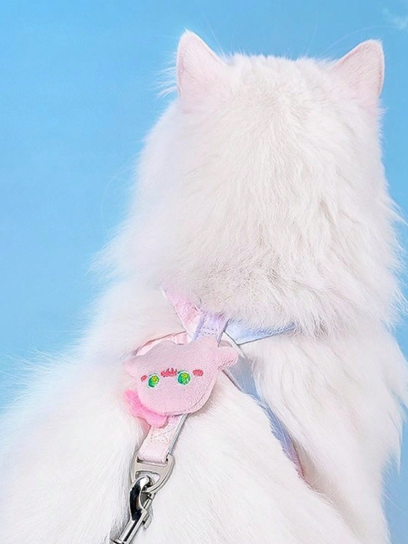 Multicolor polyester cat harness and leash set with bow-knot chest strap, escape-proof design, and soft comfortable fit for small and medium cats outdoors