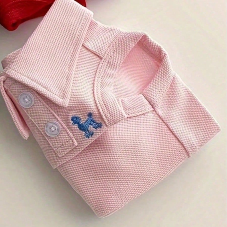One Piece Solid Color Pet Polo Embroidered Shirt For Spring And Summer Vest