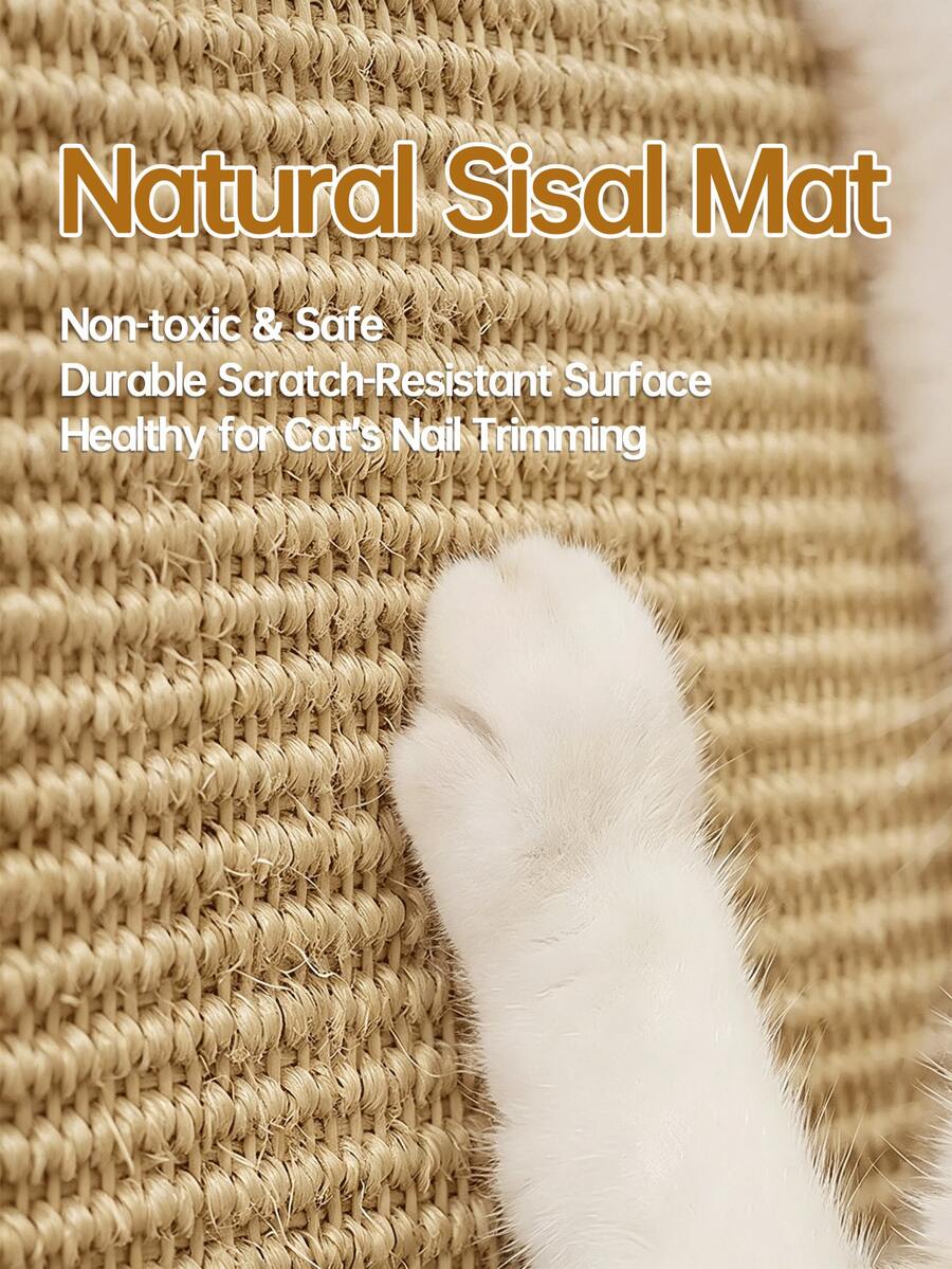 Multicolor sisal cat scratcher mat and scratch-resistant pad designed for cats to protect wall and couch furniture.