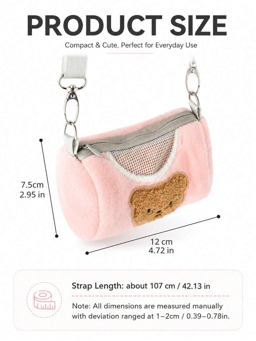 Multicolor hamster outdoor sling bag made of 100% polyester, designed as a warm portable carrier for small pets.