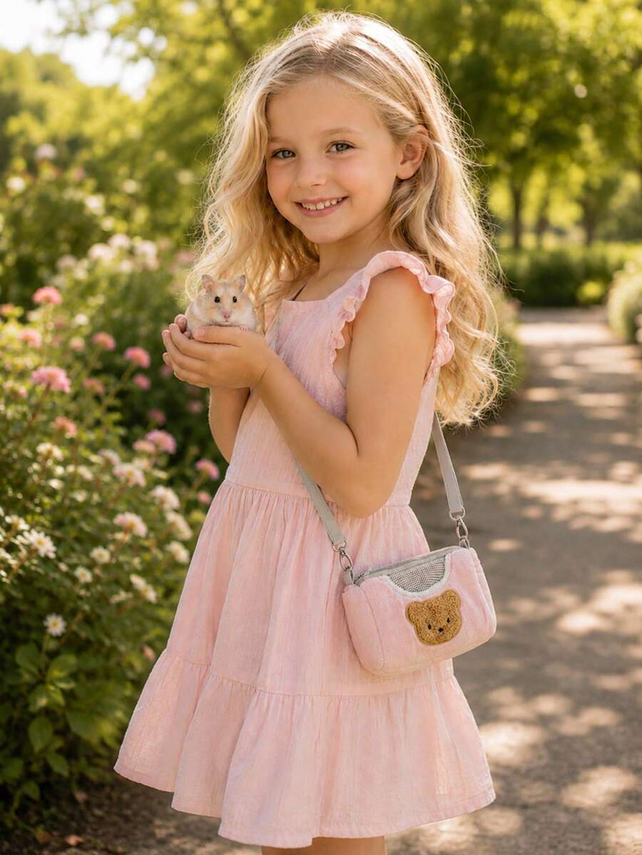Multicolor hamster outdoor sling bag made of 100% polyester, designed as a warm portable carrier for small pets.