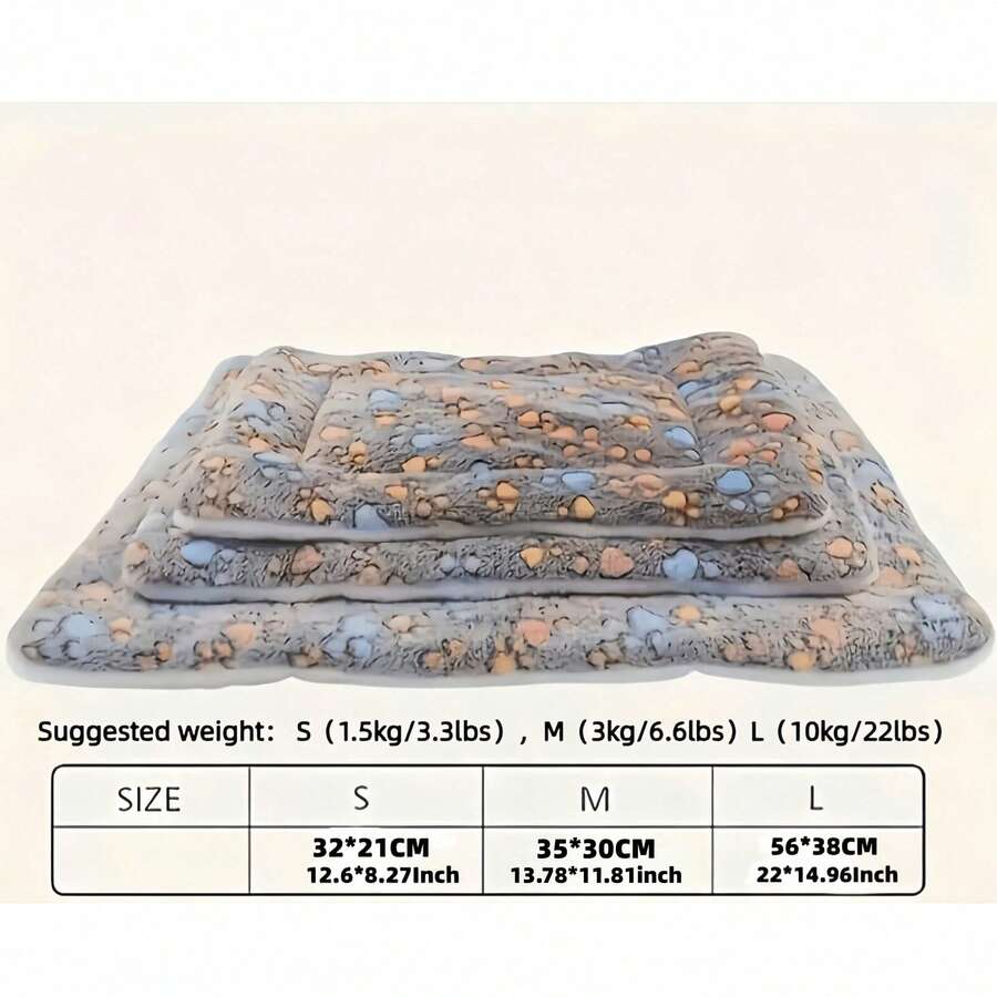 Coffee brown thick and soft pet pad featuring a graphic pattern, suitable for small dogs and cats on floors, sofas, or in crates.