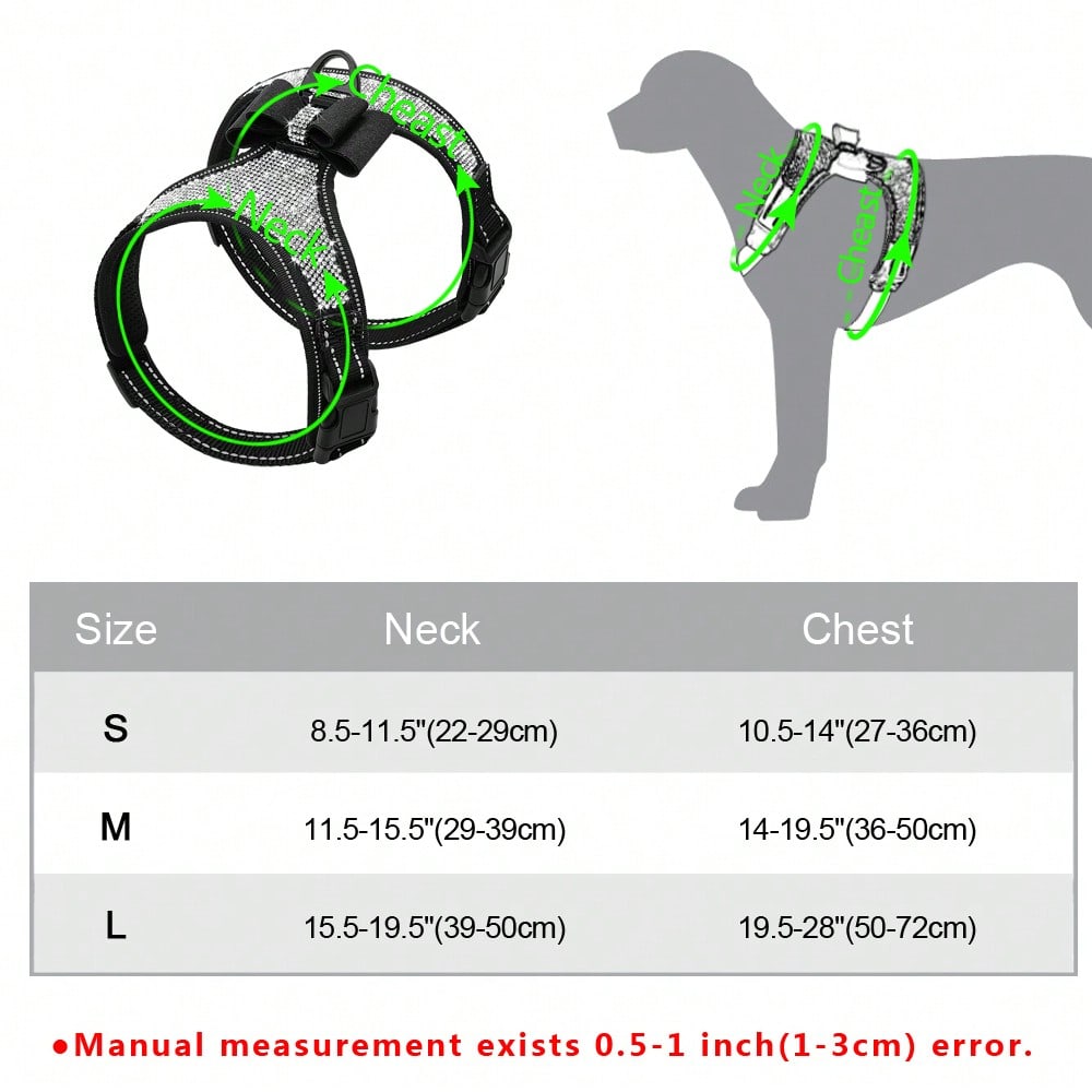 Pink reflective dog harness with rhinestone accents, adjustable straps, breathable design, and plush Korean style for dogs