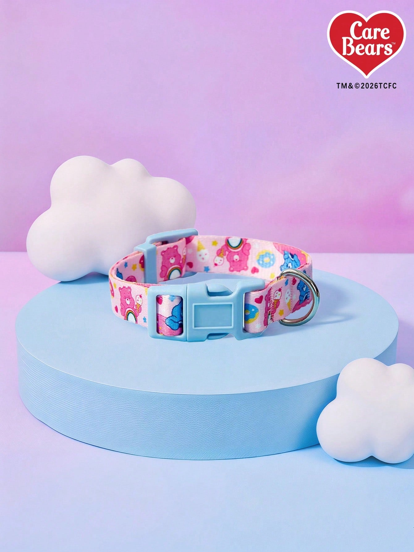 Multicolor adjustable polyester dog collar with cute cartoon fruit and vegetable print and quick-release buckle for small and medium dogs