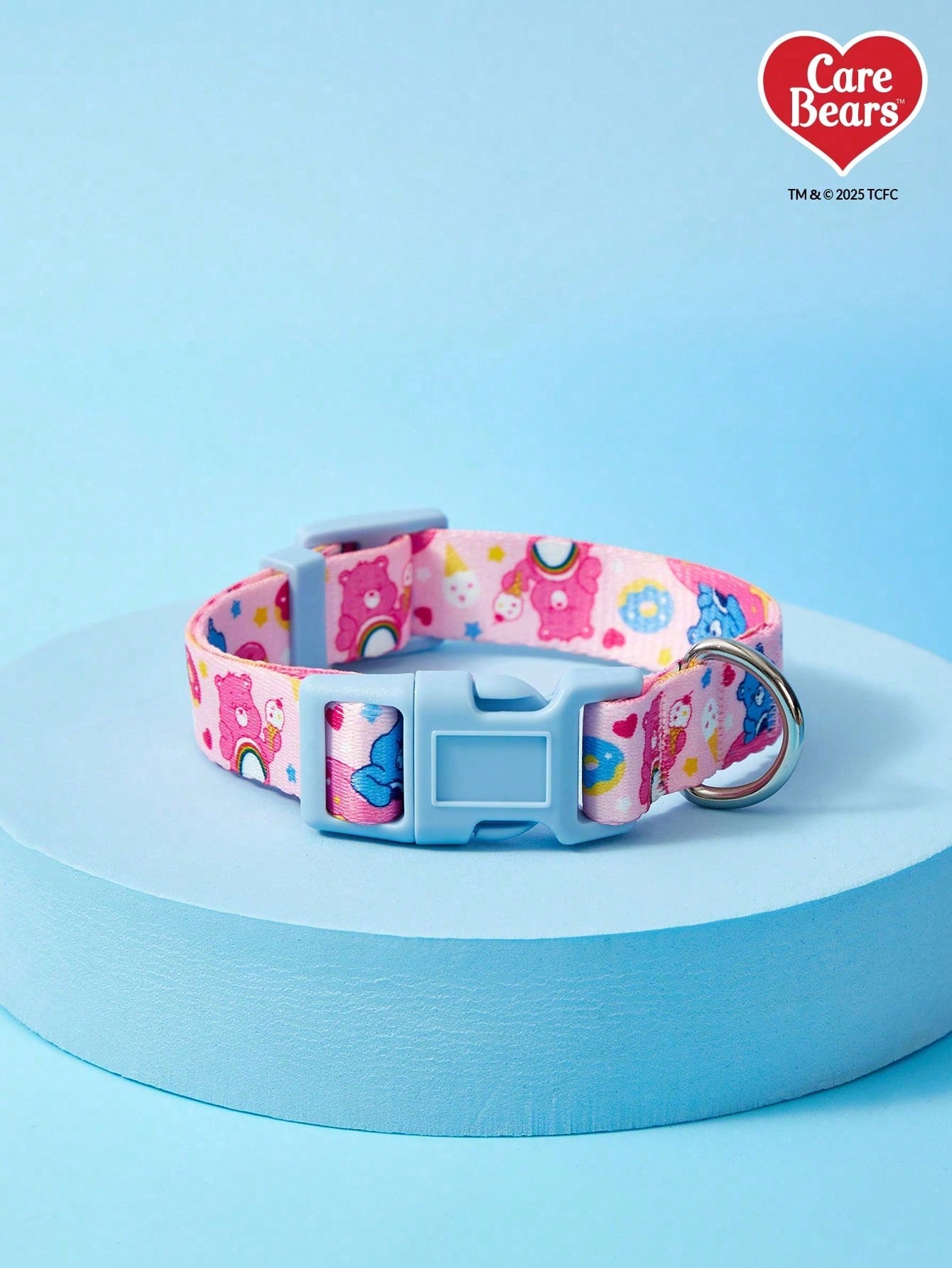Multicolor adjustable polyester dog collar with cute cartoon fruit and vegetable print and quick-release buckle for small and medium dogs