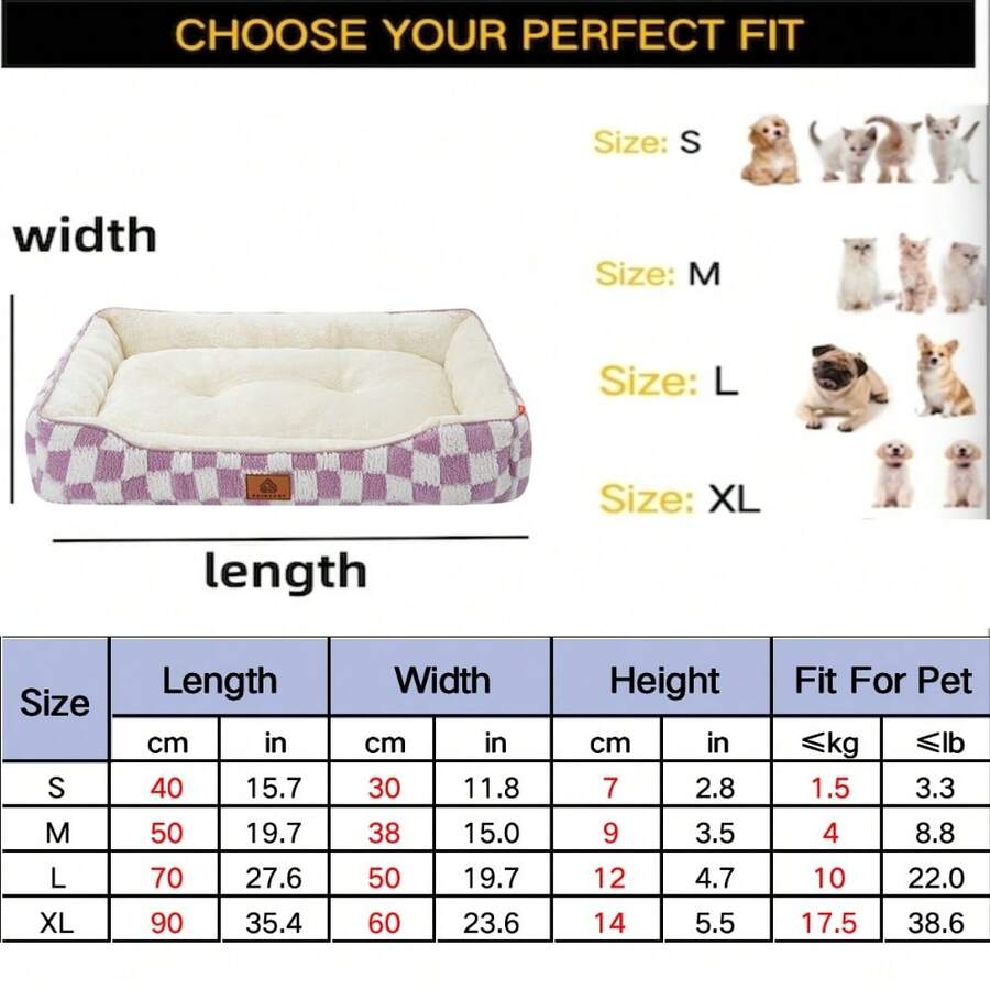 Plaid trimmed soft cooling pet bed mat for cats and dogs made of 100% polyester