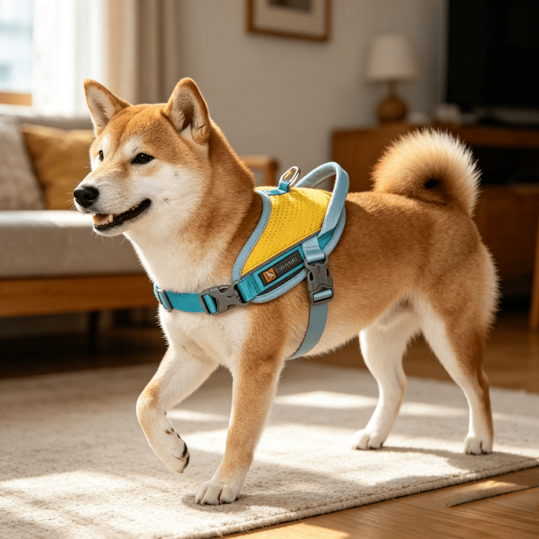 Anti-Pull Anti-Escape Reflective Pet Harness, Comfortable Breathable Mesh Lining, High-Quality Space Aluminum Leash D-Ring, Lightweight No-Burden Design, Anti-Pull Auxiliary Handle, Suitable For Medium And Small Dogs, Home And Outdoor Use. Close-Range