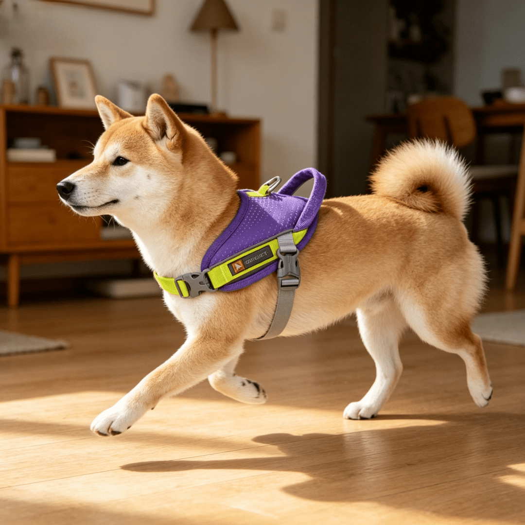 Anti-Pull Anti-Escape Reflective Pet Harness, Comfortable Breathable Mesh Lining, High-Quality Space Aluminum Leash D-Ring, Lightweight No-Burden Design, Anti-Pull Auxiliary Handle, Suitable For Medium And Small Dogs, Home And Outdoor Use. Close-Range