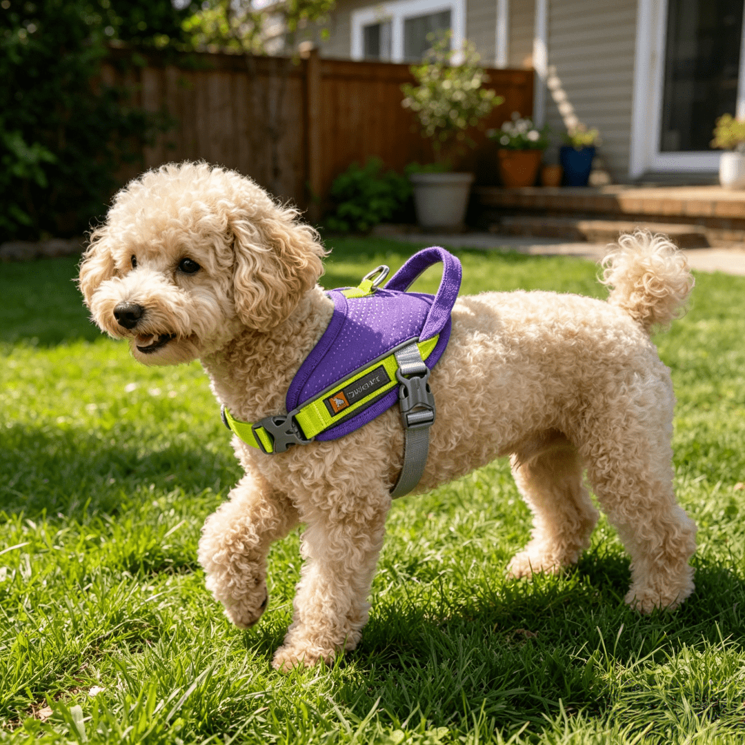 Anti-Pull Anti-Escape Reflective Pet Harness, Comfortable Breathable Mesh Lining, High-Quality Space Aluminum Leash D-Ring, Lightweight No-Burden Design, Anti-Pull Auxiliary Handle, Suitable For Medium And Small Dogs, Home And Outdoor Use. Close-Range