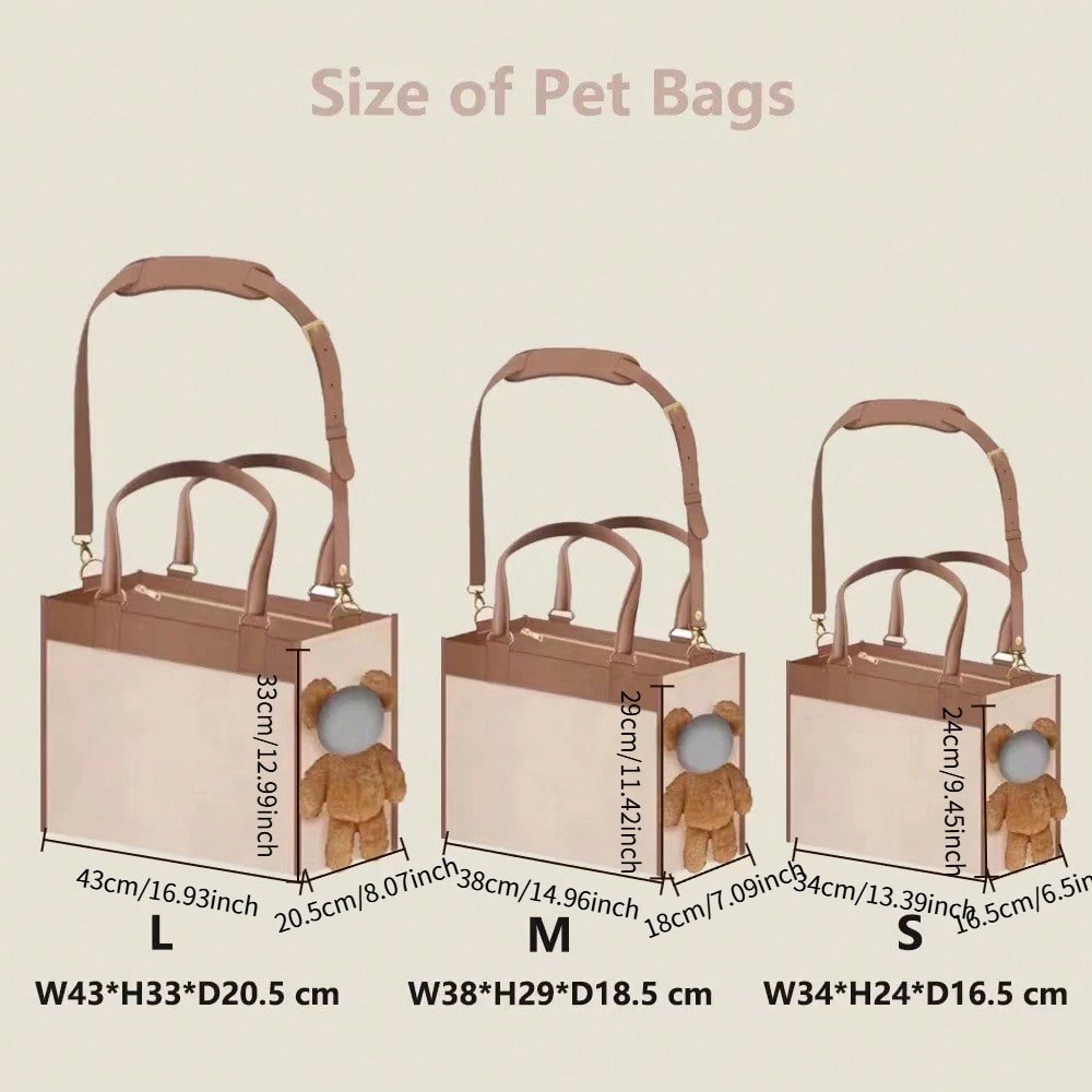 LocalCute Outdoor Bag With Large Capacity, Can Be Peeked Out, Plush Bear And Cat Bag, Shoulder Bag, Small Dog Tote Bag, Pet Bag.