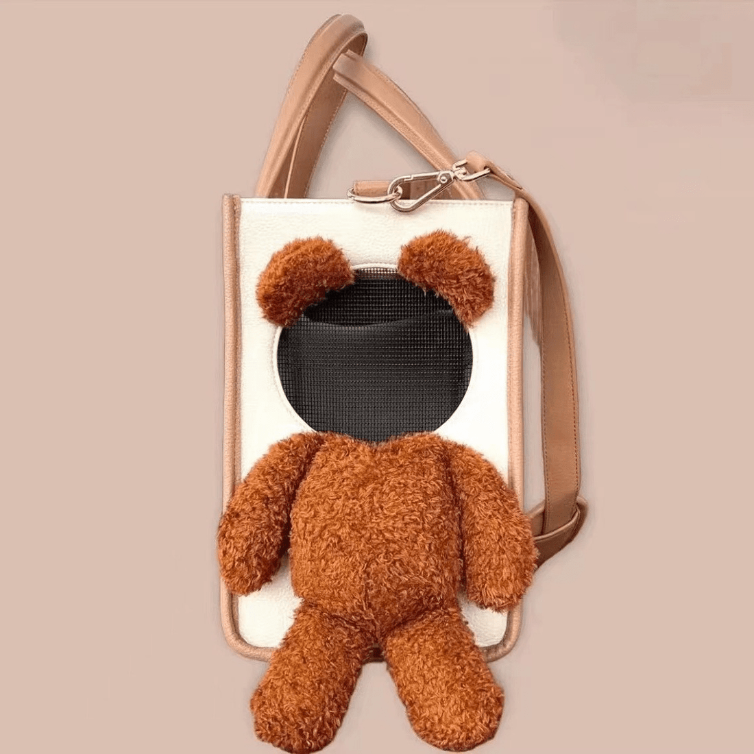 LocalCute Outdoor Bag With Large Capacity, Can Be Peeked Out, Plush Bear And Cat Bag, Shoulder Bag, Small Dog Tote Bag, Pet Bag.