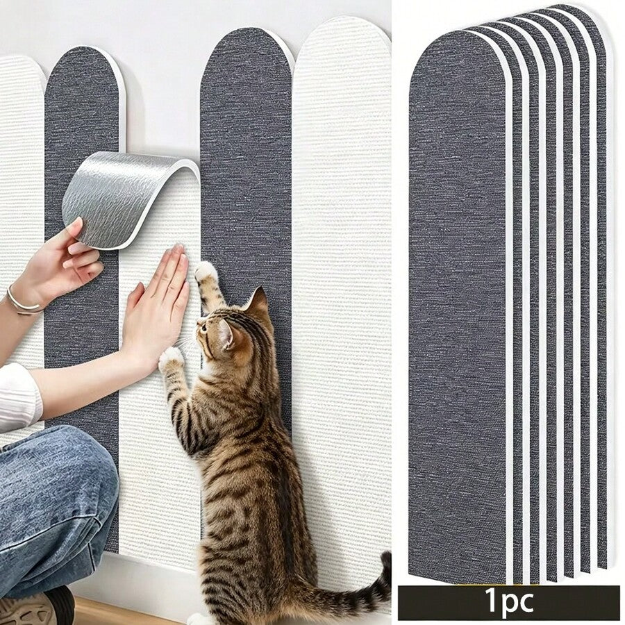 Self-adhesive plain polyester cat scratch guard pad designed for wall and sofa furniture protection against cat scratching.