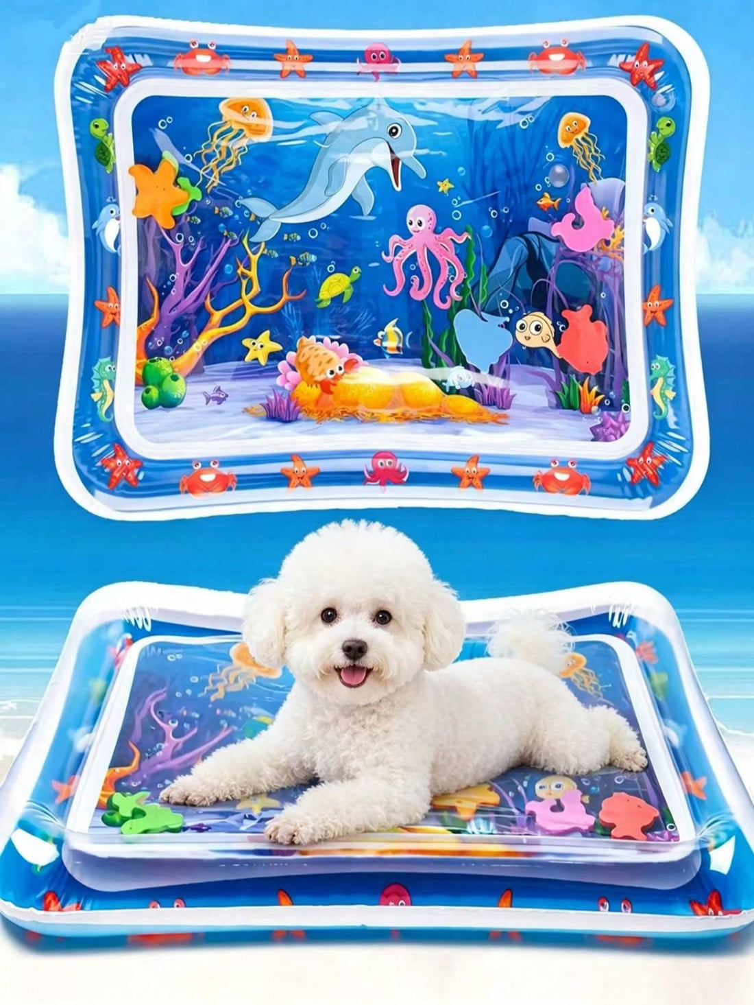 1pc Pet Ice Mat Dog Cooling Pad Summer Cat Cooling Mat Summer Cooling Pet Inflatable Water Splash Mat Climbing Mat, Thickened Pet Water Splash Mat, Pet Toy