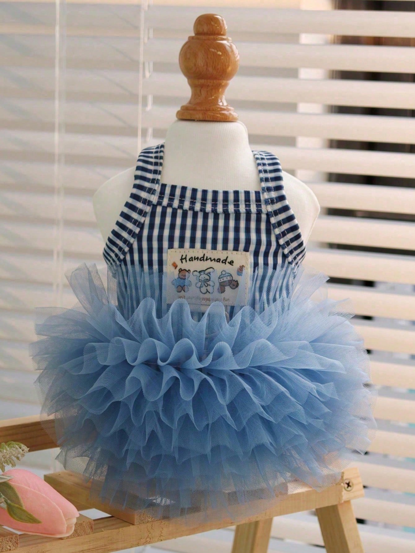1PC Ins Style Striped Tulle Princess Dress, Breathable Suspender Skirt For Small Dogs Cats