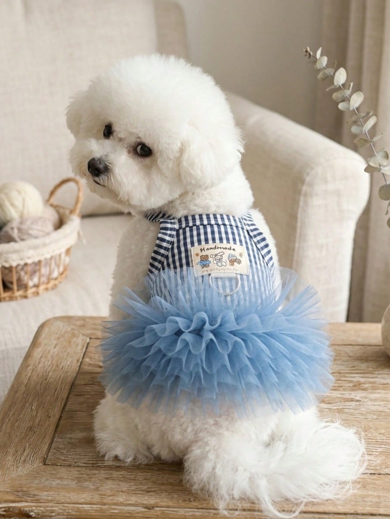 1PC Ins Style Striped Tulle Princess Dress, Breathable Suspender Skirt For Small Dogs Cats