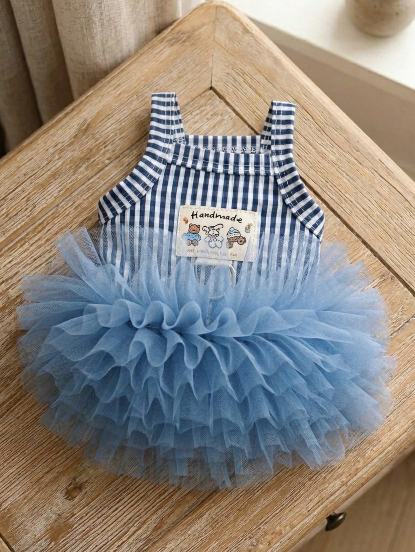 1PC Ins Style Striped Tulle Princess Dress, Breathable Suspender Skirt For Small Dogs Cats