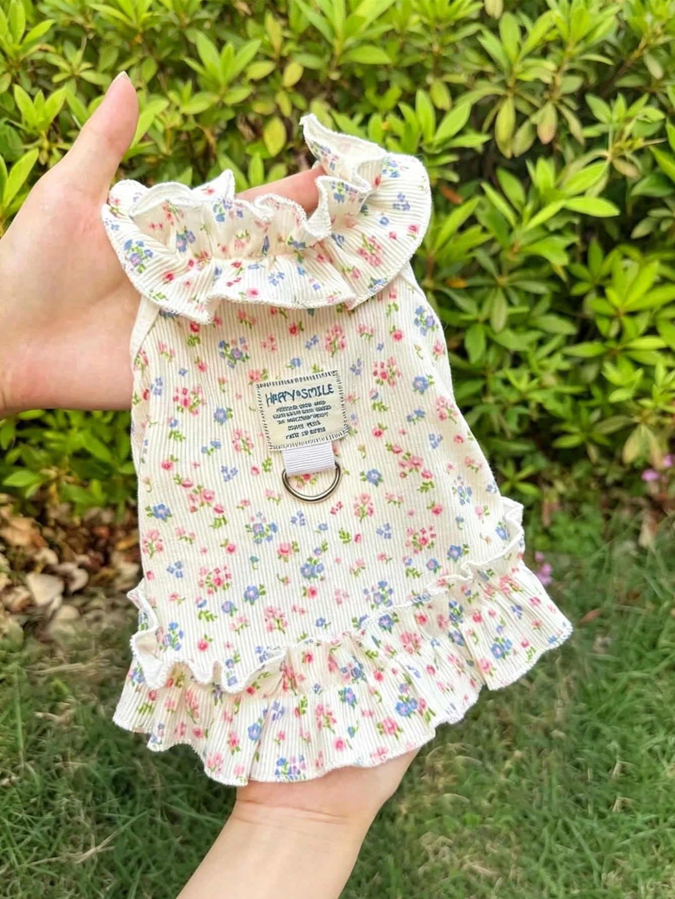 1pc Soft Pet Dress, Princess Style Cat And Dog Clothing, Breathable Floral Sun Dress, Suitable For Poodle, Teddy, Bichon Frise To Wear In Spring And Summer